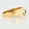 Second Hand 14ct Gold Sapphire and Diamond Gypsy Dress Ring Side View