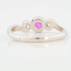 Second Hand 18ct White Gold Pink Sapphire and Diamond 3 Stone Trilogy Ring Rear View