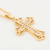 9ct Gold Diamond Cross Pendant and Chain Angled View