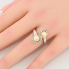 Vintage 18ct White Gold Pearl and Diamond Swirl Cocktail Ring on Finger