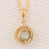 9ct Gold Aquamarine and Diamond Pendant with Chain Rear View