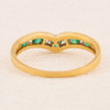 Second Hand 18ct Gold Emerald and Diamond Wishbone Ring Rear View