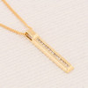 9ct Gold Diamond Bar Pendant and Chain Angled View