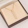 9ct Gold Diamond Bar Pendant and Chain in Box