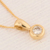 9ct Gold Diamond Solitaire Pendant and Chain - 0.35 carat Angled View