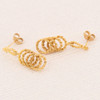 Second Hand 14ct Gold 4 Loop Drop Earrings - Angled View