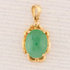 Second Hand 18ct Gold Jade Pendant - Front View