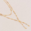 Second Hand 14ct 3 Colour Gold 2 Row Negligee Necklace - Angled View