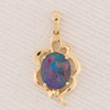Second Hand 14ct Gold Black Opal Pendant - Front View