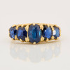 Antique 18ct Gold 5 Stone Sapphire Ring - Front View