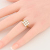 Second Hand 18ct Gold Diamond Panel Cluster Ring - On Finger