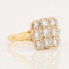 Second Hand 18ct Gold Diamond Panel Cluster Ring - Angled View