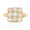 Second Hand 18ct Gold Diamond Panel Cluster Ring - Front View