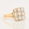 Second Hand 18ct Gold Diamond Panel Cluster Ring - Angled View