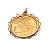 Pre Owned Half Sovereign in a 9ct Gold Pendant Mount