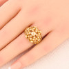 Second Hand 18ct Gold Filigree Bombe Ring - On Finger