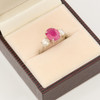 Second Hand Platinum Ruby & Diamond 3 Stone Trilogy Ring - In Box