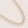 Second Hand Heavy Silver Oval Linked 26” Chain Necklace - Angled View