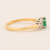 Second Hand 18ct Gold Emerald and Diamond Cluster Ring - Side View