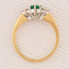 Second Hand 18ct Gold Emerald and Diamond Cluster Ring - Top View