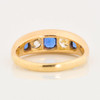 Vintage 18ct Gold Sapphire & Diamond 5 Stone Boat Ring - Rear View