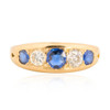 Vintage 18ct Gold Sapphire & Diamond 5 Stone Boat Ring - Main View