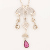 Antique Art Nouveau 18ct White Gold Tourmaline and Diamond Necklace - Rear View