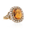 Antique 18ct Gold Citrine and Diamond Cluster Ring - Main View