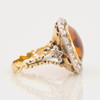 Antique 18ct Gold Citrine and Diamond Cluster Ring - Side View
