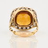 Antique 18ct Gold Citrine and Diamond Cluster Ring - Rear View
