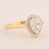 Second Hand 9ct Gold Pear Shaped Diamond Cluster Ring - Angled View