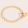 Vintage 9ct Gold Charm Bracelet with Heart Padlock - Side View