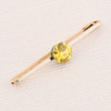 Antique 15ct Gold Yellow Sapphire Bar Brooch - Angled Right