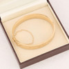 Vintage 9ct Gold Scrollwork Engraved Hinged Bangle - In Box