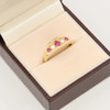 Second Hand 9ct Gold Ruby and Diamond 5 Stone Ring - In Box