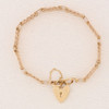 Second Hand 9ct Gold 3 Bar Bracelet with Heart Padlock - Top View