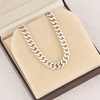 Second Hand Heavy Silver 20” Curb Chain Necklace - In Box