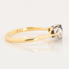 Antique 18ct Gold Sapphire & Diamond 3 Stone Trilogy Ring - Side View