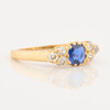 Antique 18ct Gold Sapphire & Diamond Trefoil Cluster Ring - Angled View