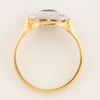 Second Hand 18ct Gold Sapphire and Old Cut Diamond Cluster Ring - From Top