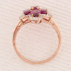 Second Hand 9ct Gold Rhodolite Garnet and Diamond Cross Ring - From Top