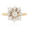 Second Hand 18ct Gold Starburst Diamond Cluster Ring - Main View