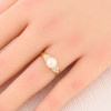 Second Hand 14ct Gold Pearl and Diamond Dress Ring  - On Finger