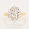 Second Hand 18ct Gold Diamond Hexagonal Cluster Ring – 1 carat - Front View