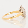 Second Hand 18ct Gold Diamond Hexagonal Cluster Ring – 1 carat - Side View