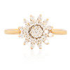 Vintage 18ct Gold Diamond Floral Cluster Ring – 0.45 carat - Main View