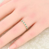 9ct Gold Emerald and Diamond Eternity Ring – 0.10 carat - On Finger