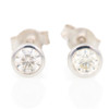 18ct White Gold Diamond Stud Rub-Over Earrings – 0.40 carat - Main View