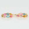 Second Hand 18ct Gold Multi-Stone Hoop Earrings - Side View