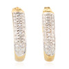 Second Hand 9ct Gold Diamond Half Hoop Earrings - Front View